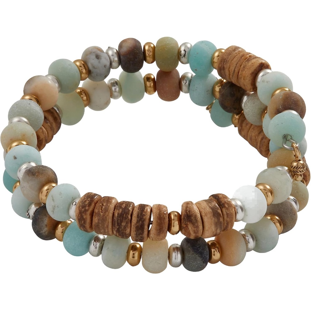 image:imageAlex and Ani Amazonite  Wood Beaded Wrap Bracelet