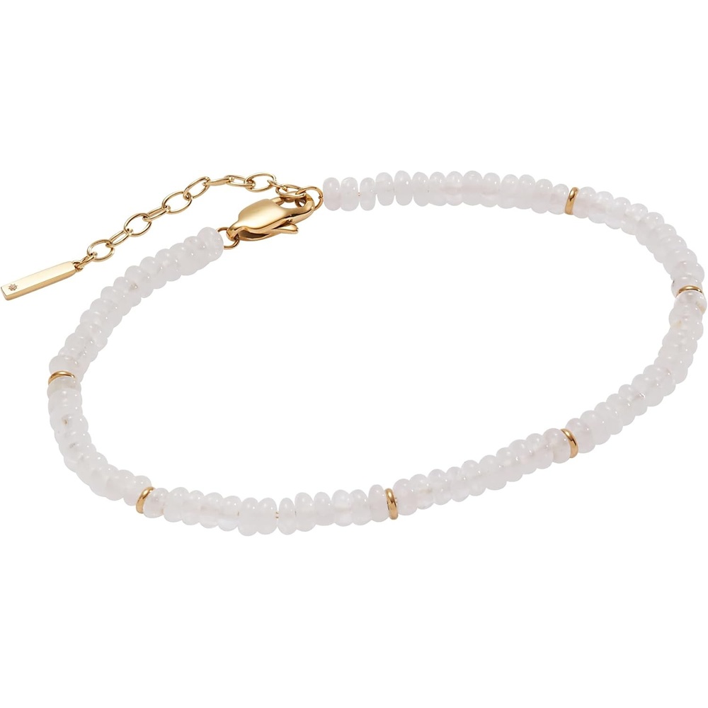 image:imageAlex and Ani Clear Quartz SemiPrecious Beaded AnkletStainless Gold