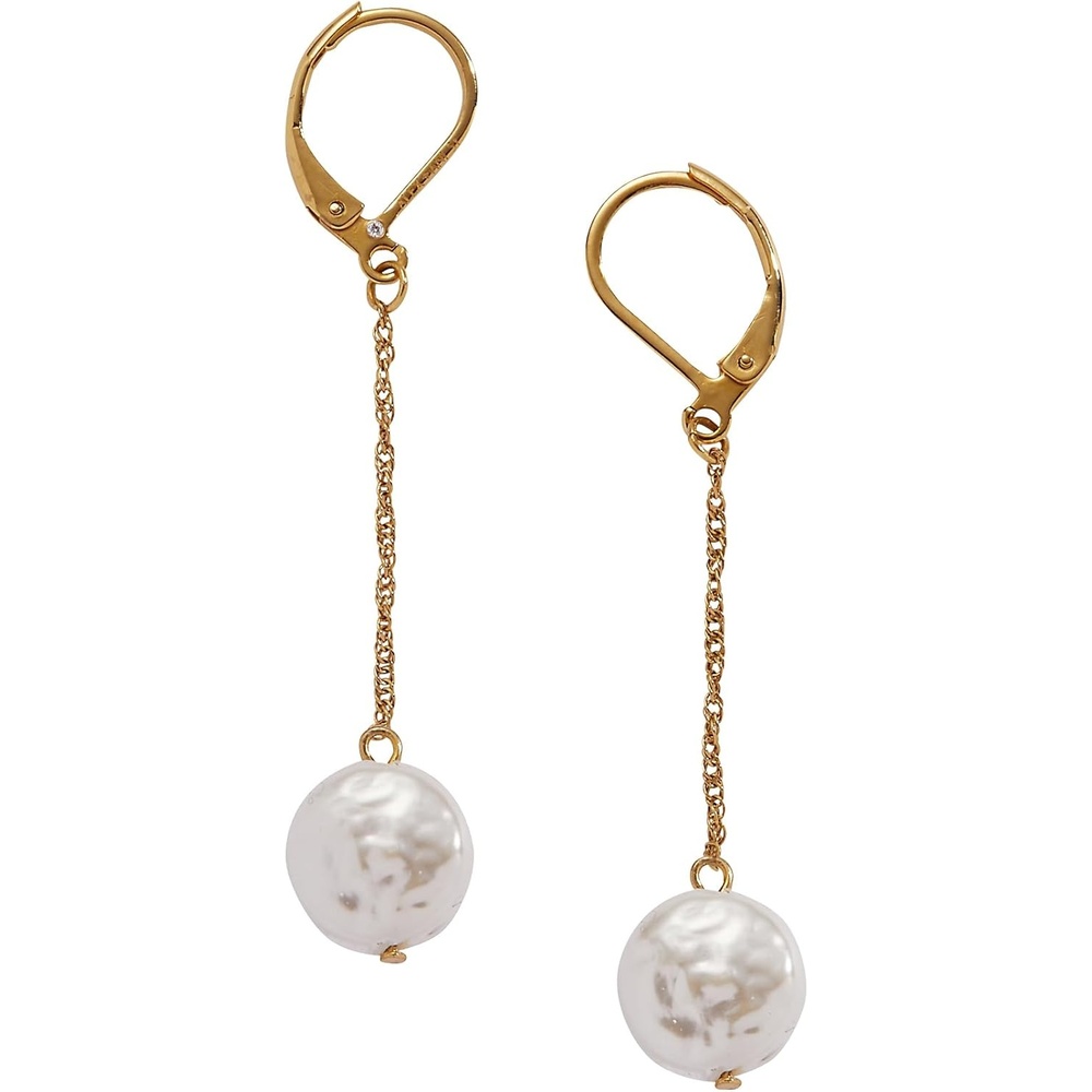 image:imageAlex and Ani Coin Pearl Drop Gold JewelryCoin Pearl Lever Back Earring