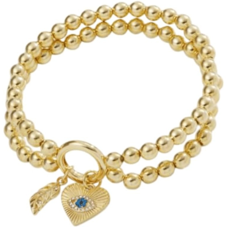 image:imageAlex and Ani Double Stretch BraceletsEvil Eye  Feather