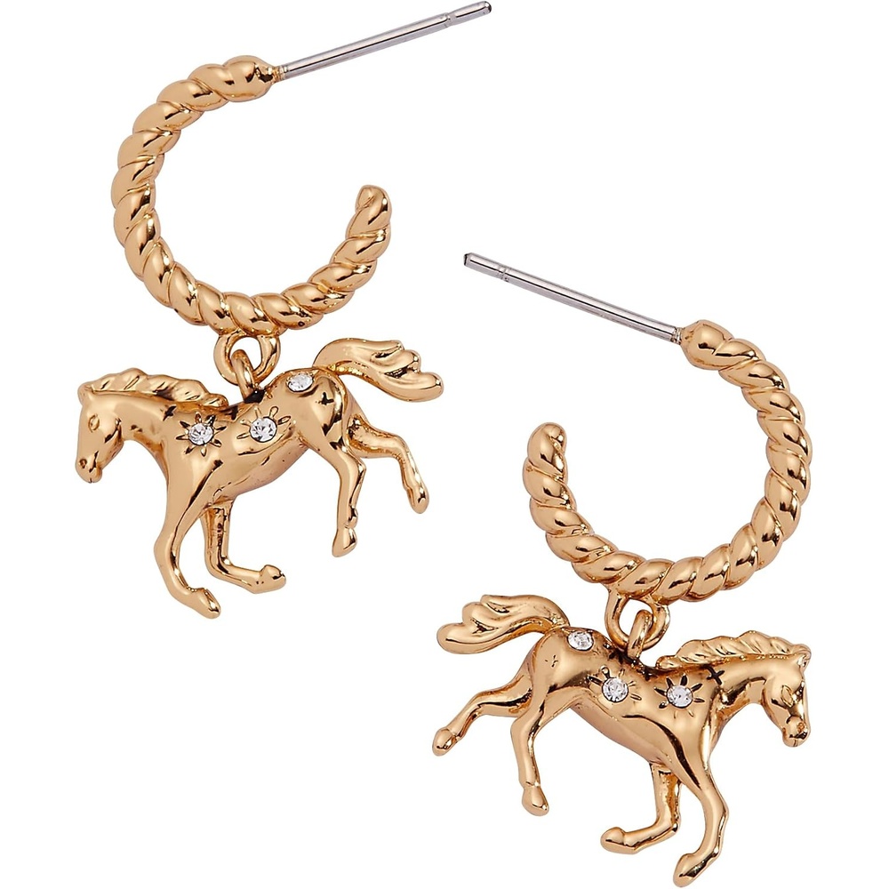 image:imageAlex and Ani Horse Huggie Hoop EarringsShiny Gold