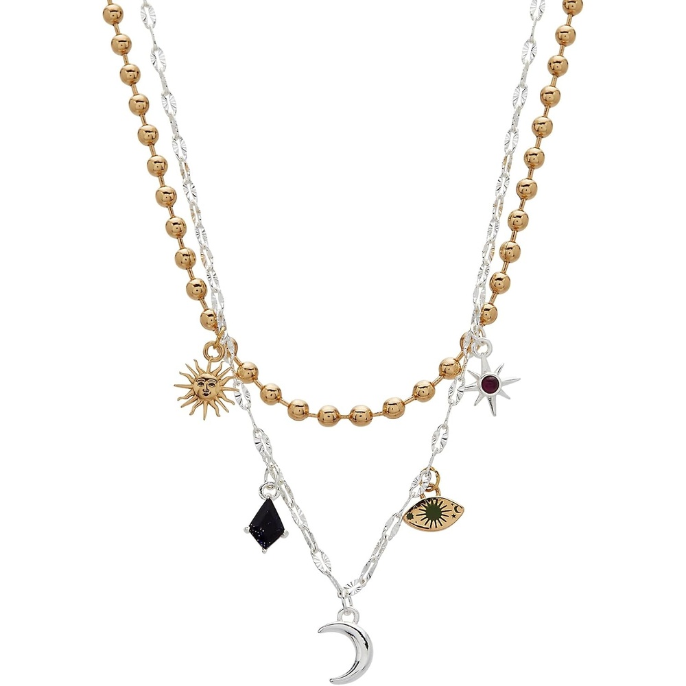 image:imageAlex and Ani Moon Magic 2 Row Charm Necklace  Blue Sunstone amp Evil Eye Charm Celestial Style for Whimsy amp Wonder Womens Fashion Jewelry