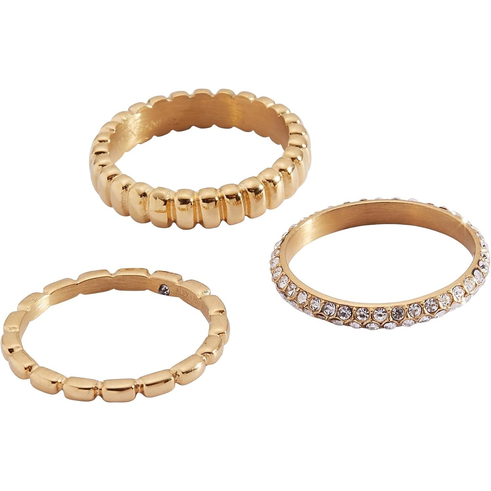 image:imageAlex and Ani Ribbed Stacking Ring Set of 3Stainless Gold