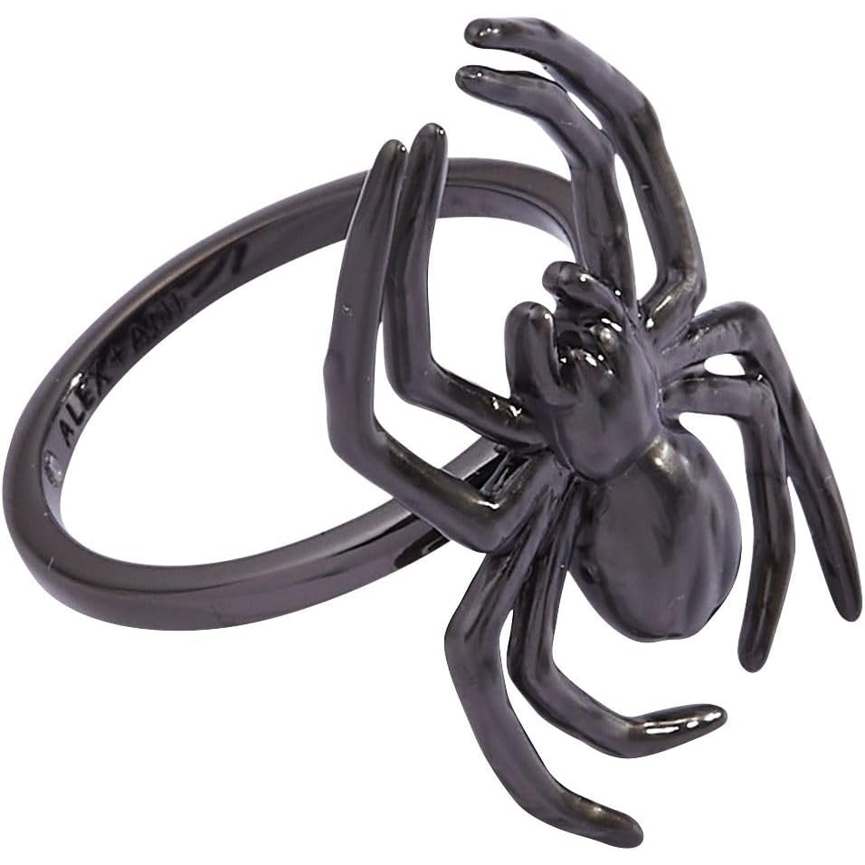 image:imageAlex and Ani Spider Ring  Glow in the Dark Adjustable Size 7 Statement Jewelry  Detailed Spider Design Halloween Accessory Captivates Day or Night