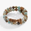 Alex and Ani Amazonite + Wood Beaded Wrap Bracelet