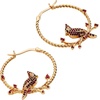 Alex and Ani Cardinal Earrings for Women – Reversible Design with Ruby Crystal Enamel Charms in Braided Hoops, Versatile Cardinal Jewelry(Cardinal Hoop (Shiny Gold))