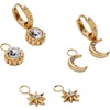 Alex and Ani Celestial Stackable Earring Sets – Interchangeable Studs, Huggies, Cuffs & Charms, Nickel-Free(Mix & Match Earring Set of 4 (Stainless Gold))