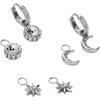 Alex and Ani Celestial Stackable Earring Sets – Interchangeable Studs, Huggies, Cuffs & Charms, Nickel-Free(Mix & Match Earring Set of 4 (Stainless Silver))