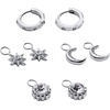 Alex and Ani Celestial Stackable Earring Sets – Interchangeable Studs, Huggies, Cuffs & Charms, Nickel-Free(Mix & Match Earring Set of 4 (Stainless Silver))