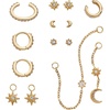 Alex and Ani Celestial Stackable Earring Sets – Interchangeable Studs, Huggies, Cuffs & Charms, Nickel-Free(Stackable 9pc Earring Set (Stainless Gold))