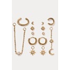 Alex and Ani Celestial Stackable Earring Sets – Interchangeable Studs, Huggies, Cuffs & Charms, Nickel-Free(Stackable 9pc Earring Set (Stainless Gold))