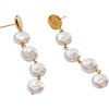 Alex and Ani Coin Pearl Drop Gold Jewelry(Coin Pearl Linear Earring)