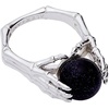 Alex and Ani Crystal Ball Ring – Nickel-Free, Elegant Statement Piece, Ring Size 7, Handmade Gothic Style Chunky Ring(Silver)