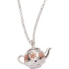 Alex and Ani Floral Teapot Locket Pendant Necklace