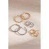 Alex and Ani Frozen Mariner Chain Hoop Earrings(Stainless Silver)