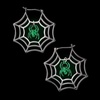 Alex and Ani Glow in the Dark Earrings for Women – Spider Web Hoop Design, Halloween Jewelry, Spooky Light Up Fun Earrings, Captivating Black Spider Focal Point