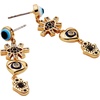 Alex and Ani Gold-Plated Evil Eye Earring – Crystal Pavé & Baguette Stones, Charm Hamsa & Heart, Symbolizes Protection & Strength, Ideal Evil Eye Jewelry for Women(Linear Earrings)