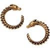 Alex and Ani HOUSE OF THE DRAGON® Earrings – Inspired Hoops & Studs, Nickel-Free, Hypoallergenic Finish(Syrax Front to Back Hoop (Antique Gold))