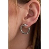 Alex and Ani HOUSE OF THE DRAGON® Earrings – Inspired Hoops & Studs, Nickel-Free, Hypoallergenic Finish(Syrax Front to Back Hoop (Antique Silver))