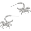 Alex and Ani Horse Huggie Hoop Earrings(Shiny Silver)