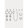 Alex and Ani Love and Luck Earring Sets(Stackable 9 Piece Earring Set (Stainless Silver))