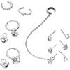 Alex and Ani Love and Luck Earring Sets(Stackable 9 Piece Earring Set (Stainless Silver))