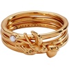 Alex and Ani Mixed Woodland Stacking Ring Set of 3 – Fall Charm, Gold Finish, Nickel-Free, Size 7, Perfect Layered Look, Autumn Magic Jewelry