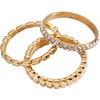 Alex and Ani Ribbed Stacking Ring Set of 3(Stainless Gold)