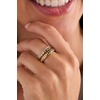 Alex and Ani Ribbed Stacking Ring Set of 3(Stainless Gold)