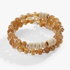 Alex and Ani Rutilated Quartz + Wood Beaded Wrap Bracelet