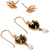 Alex and Ani Woodland Earrings – Gold Nickel-Free Drop Design, Renaissance Accessories Women, Woodland Fairy Jewelry(Woodland Swallow Stud & Drop Earring Set of 2 (Shiny Gold))