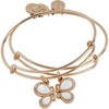 Alex and Ani Butterfly Mother of Pearl Huggie Hoop Earrings(Shiny Gold)
