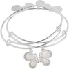 Alex and Ani Butterfly Mother of Pearl Huggie Hoop Earrings(Shiny Silver)