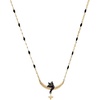 Alex and Ani Celestial Cat Inline Necklace – Celestial Jewelry with Black Cat on Golden Crescent, Two Tone, Nickel-Free, Stylish Star Moon Necklace for Women