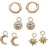 Alex and Ani Celestial Stackable Earring Sets – Interchangeable Studs, Huggies, Cuffs & Charms, Nickel-Free(Mix & Match Earring Set of 4 (Stainless Gold))
