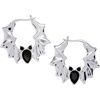 Alex and Ani Crystal Bat Hoop Earrings(Silver)