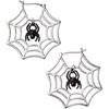 Alex and Ani Glow in the Dark Earrings for Women – Spider Web Hoop Design, Halloween Jewelry, Spooky Light Up Fun Earrings, Captivating Black Spider Focal Point