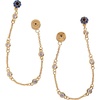 Alex and Ani Gold-Plated Evil Eye Earring – Crystal Pavé & Baguette Stones, Charm Hamsa & Heart, Symbolizes Protection & Strength, Ideal Evil Eye Jewelry for Women(Front to Back Chain Earrings)