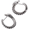 Alex and Ani HOUSE OF THE DRAGON® Earrings – Inspired Hoops & Studs, Nickel-Free, Hypoallergenic Finish(Syrax Front to Back Hoop (Antique Silver))