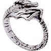 Alex and Ani HOUSE OF THE DRAGON® Syrax Bypass Ring – Sculptural Dragon Design Inspired Jewelry, Nickel-Free, Bold Luxury Statement for Women (Antique Gold)(Syrax Bypass Ring (Antique Silver))