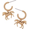 Alex and Ani Horse Huggie Hoop Earrings(Shiny Gold)