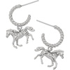Alex and Ani Horse Huggie Hoop Earrings(Shiny Silver)
