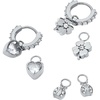 Alex and Ani Love and Luck Earring Sets(Mix & Match Charm Earring Set of 4 (Stainless Silver))