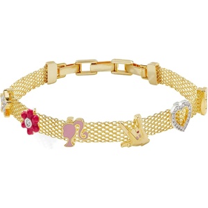 ALEX AND ANI Barbie™ Bracelets(Multicharm Mesh Chain Bracelet (Shiny Gold))