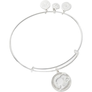 ALEX AND ANI Barbie™ Bracelets(Silhouette Pave Charm Bangle (Shiny Silver))
