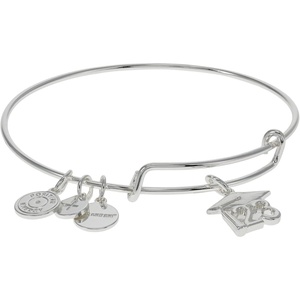 Alex and Ani 2023 Graduation Cap Charm Bangle Bracelet(Shiny Silver)