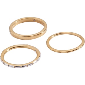 Alex and Ani Baguette Stacking Ring Set of 3(Stainless Gold)