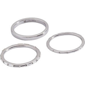 Alex and Ani Baguette Stacking Ring Set of 3(Stainless Silver)