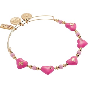 Alex and Ani Barbie Gold and Pink Jewelry(Alex and Ani Barbie™ Logo Heart Beaded Bangle)