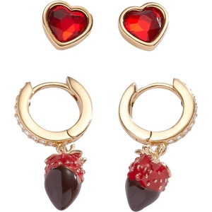 Alex and Ani Box of Chocolate Jewelry(Chocolate-Covered Strawberry Earrings  Set of 2)
